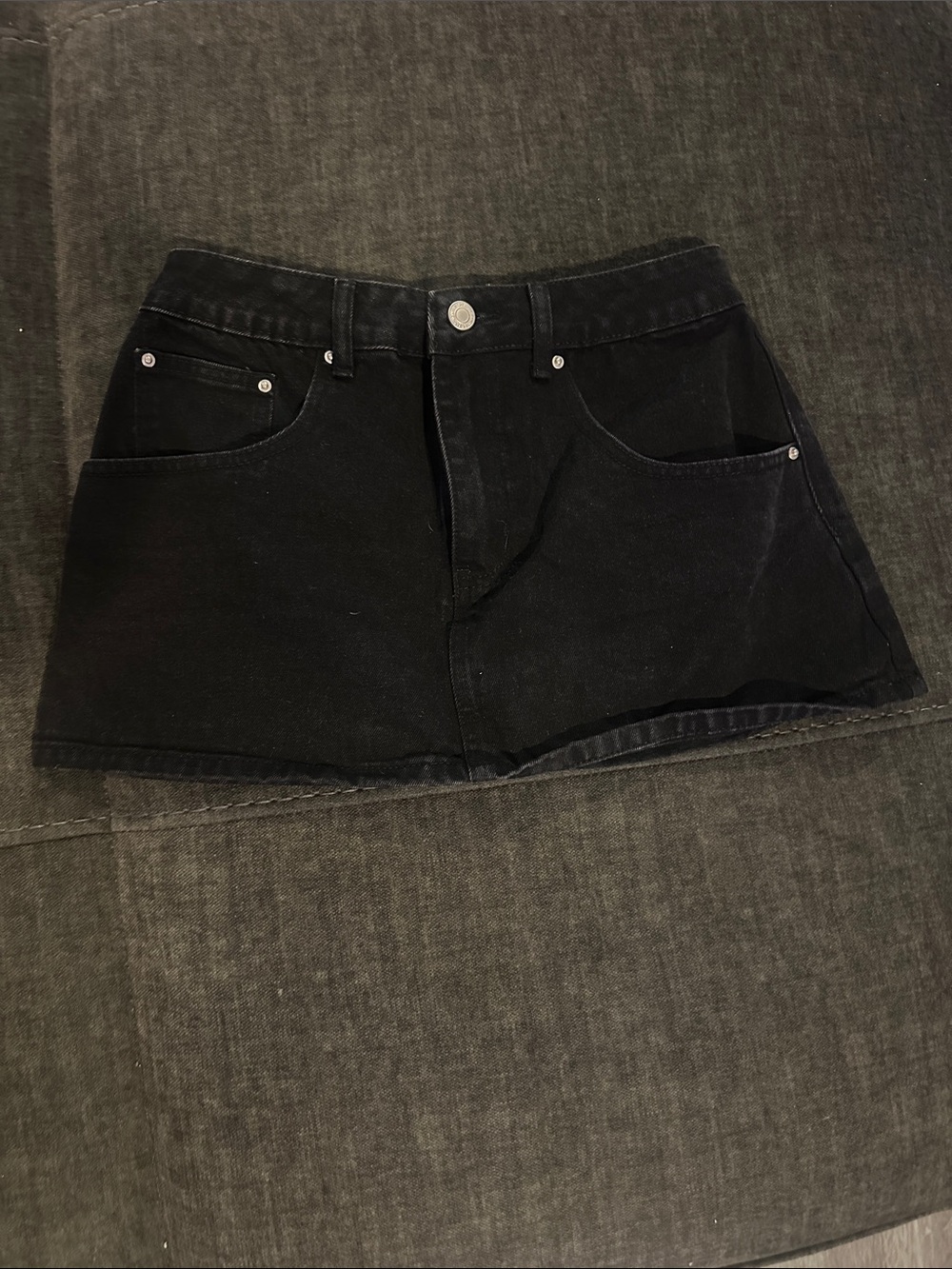Amazon Black Denim Mini Skirt